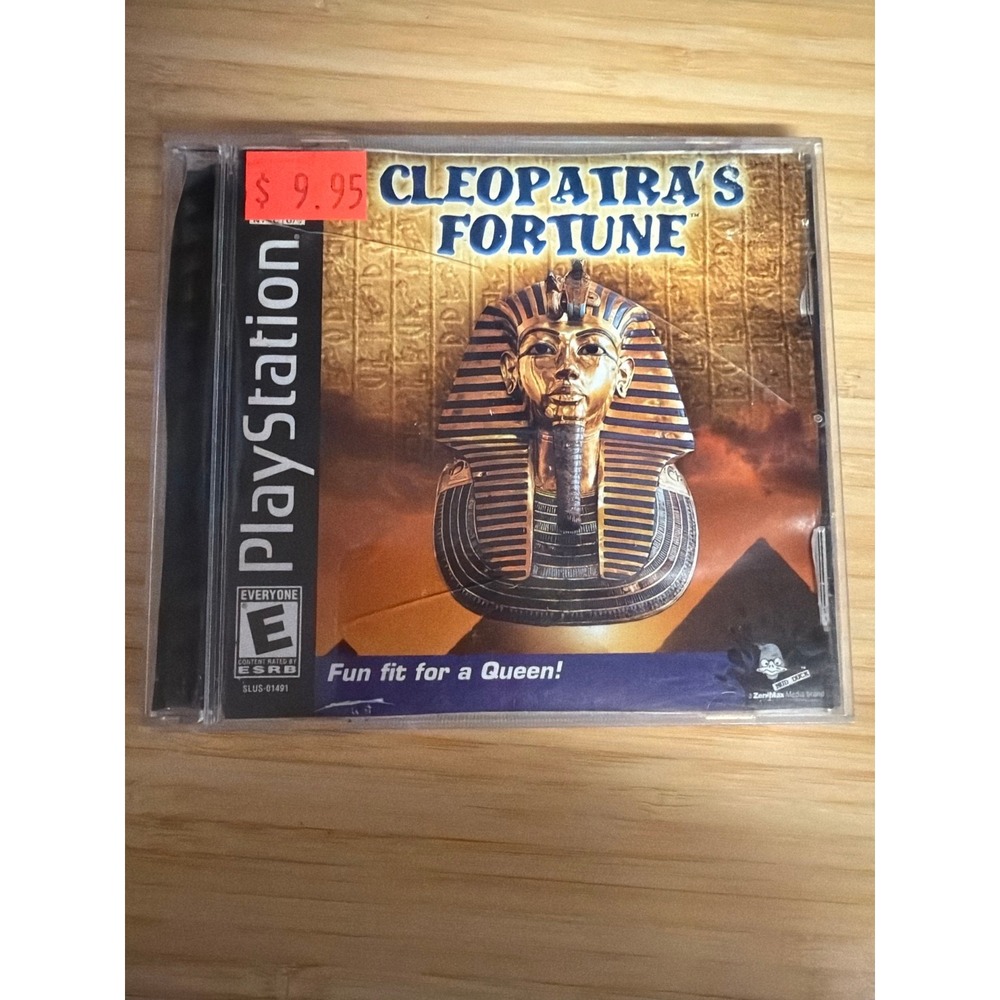 PS1 Cleopatra's Fortune CIB Water Damaged Manual Untested Puzzle Game‎